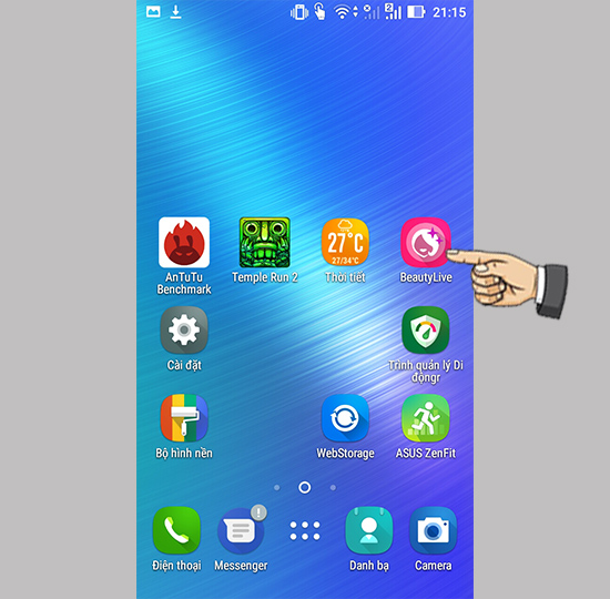 Vào app